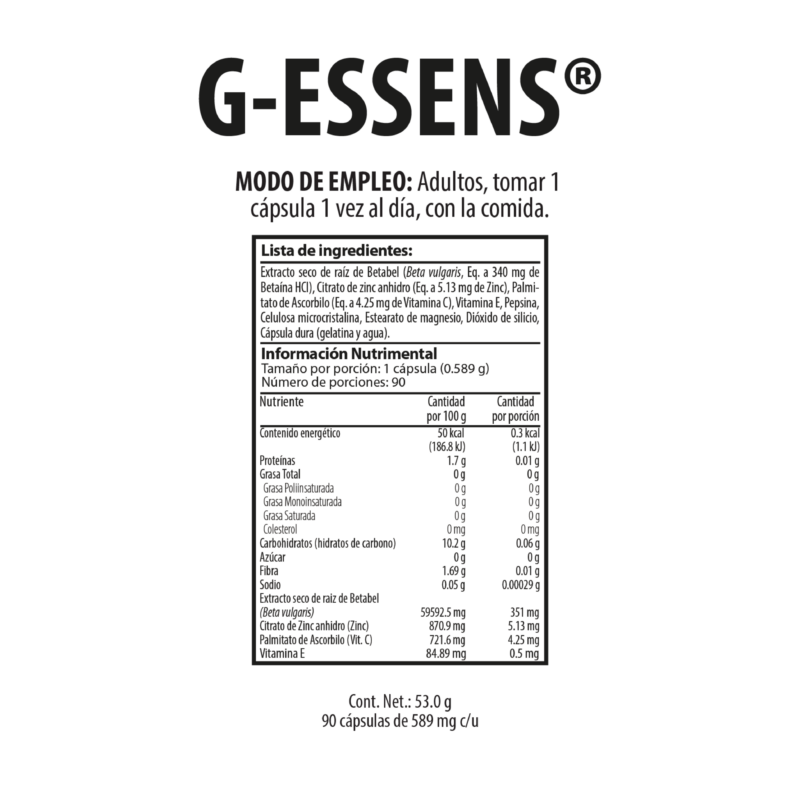 G-ESSENS, FRASCO 90 CAPS - Imagen 2
