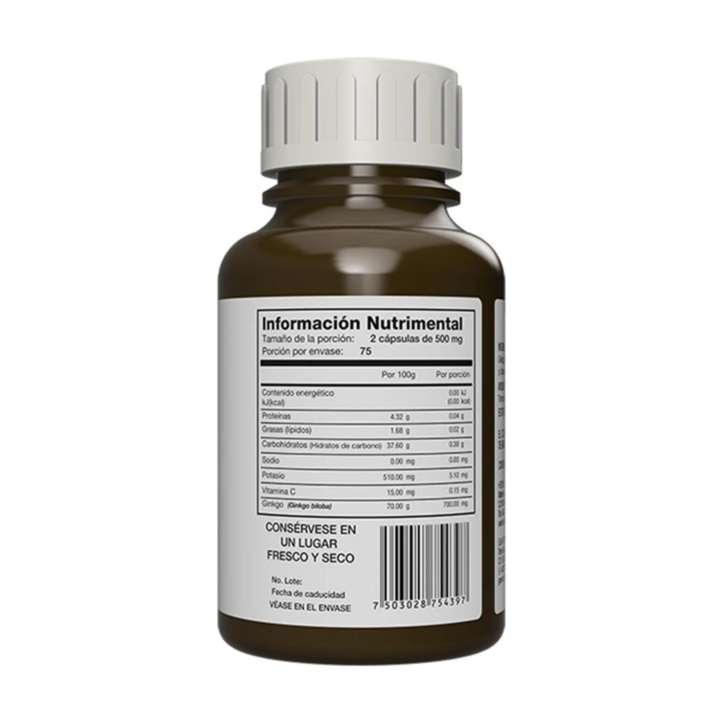 GBB | 150 CAPS DE 500MG A BASE DE GINKGO - Imagen 2