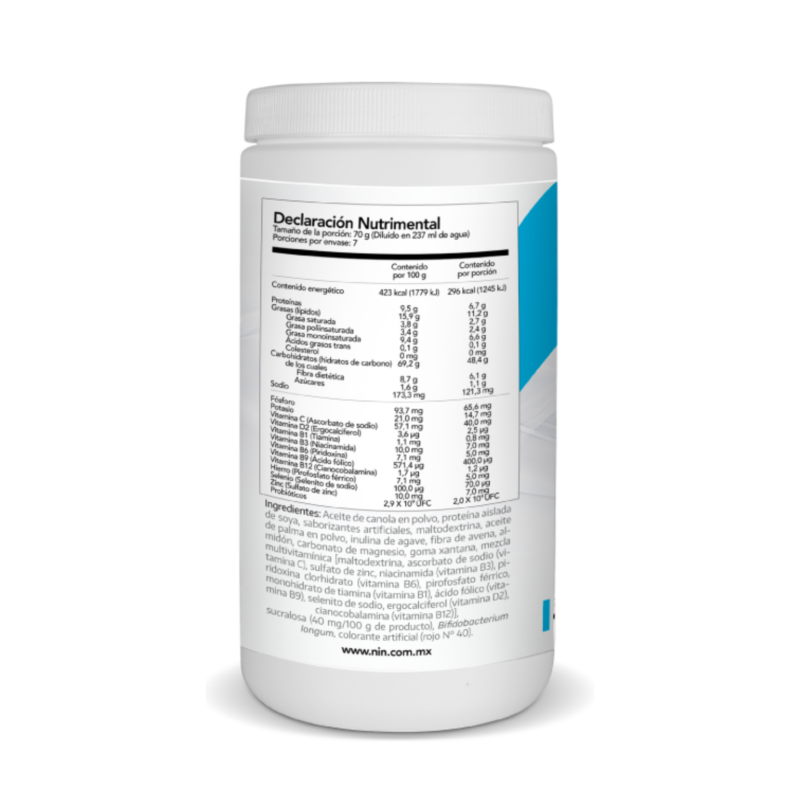 MALTEADA NUTRITIVA VAINILLA NIN 490 G - Imagen 2