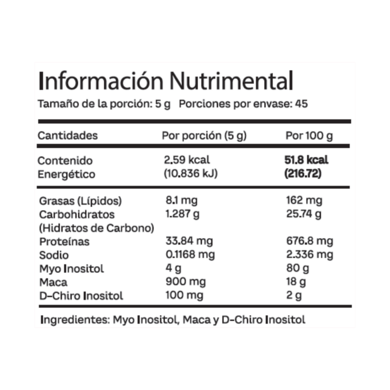 MYO & D-CHIRO INOSITOL 225G - Imagen 2