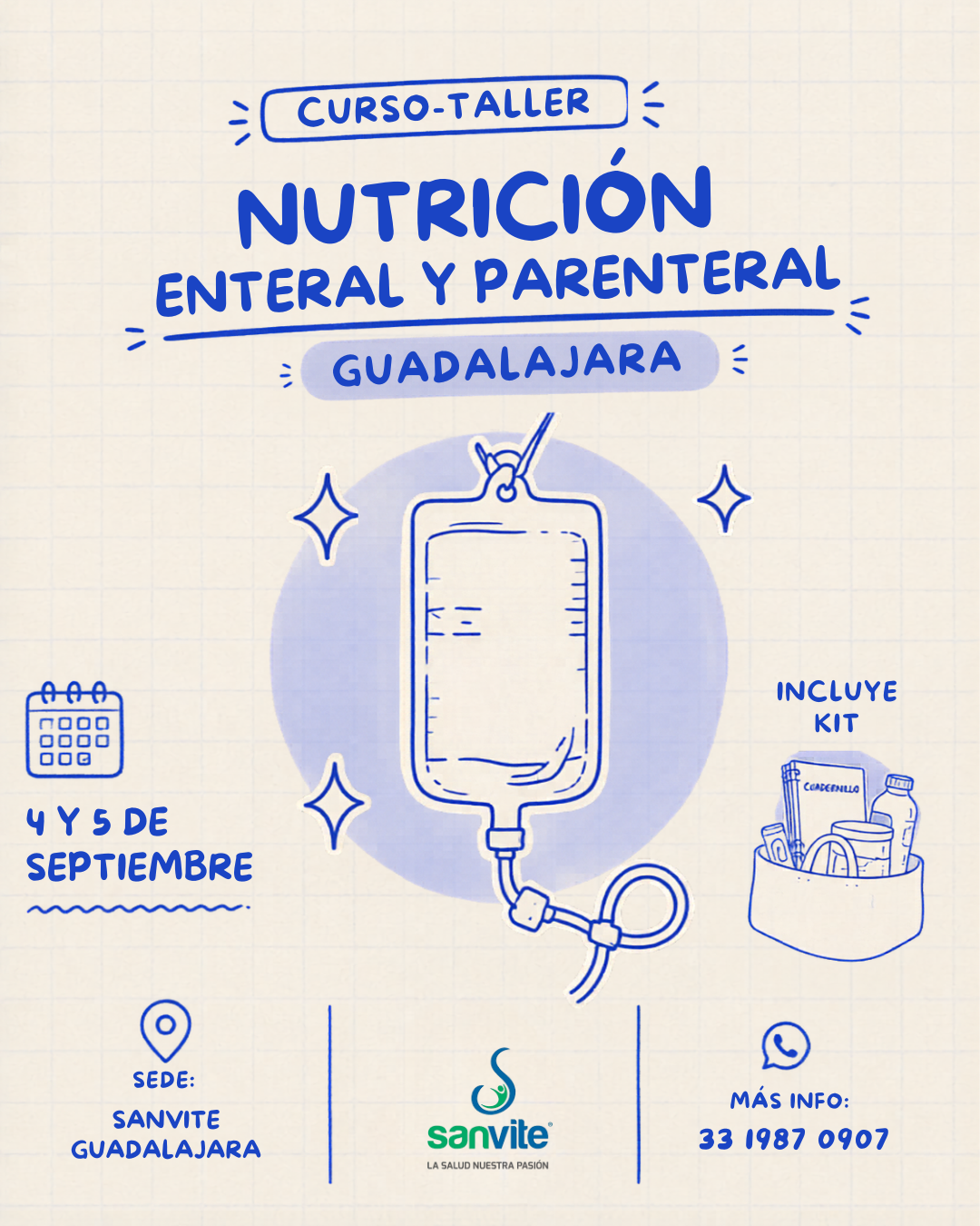 Curso Taller Nutrición Enteral y Parenteral GDL Septiembre 2026
